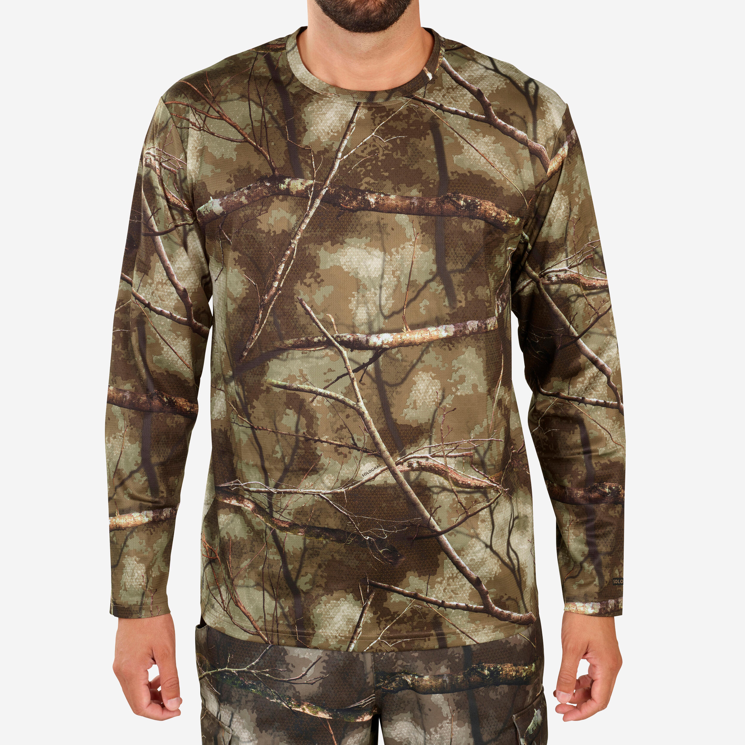 Long-sleeve Breathable T-shirt - Treemetic 100 Camouflage - SOLOGNAC