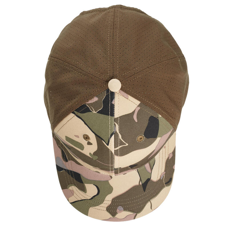 Gorra Caza Solognac 520 Adulto Camuflaje Marrón Liso Ligera Transpirable