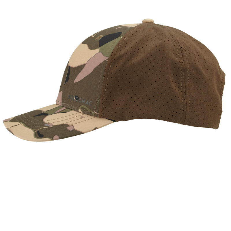 Gorra Caza Solognac 520 Adulto Camuflaje Marrón Liso Ligera Transpirable