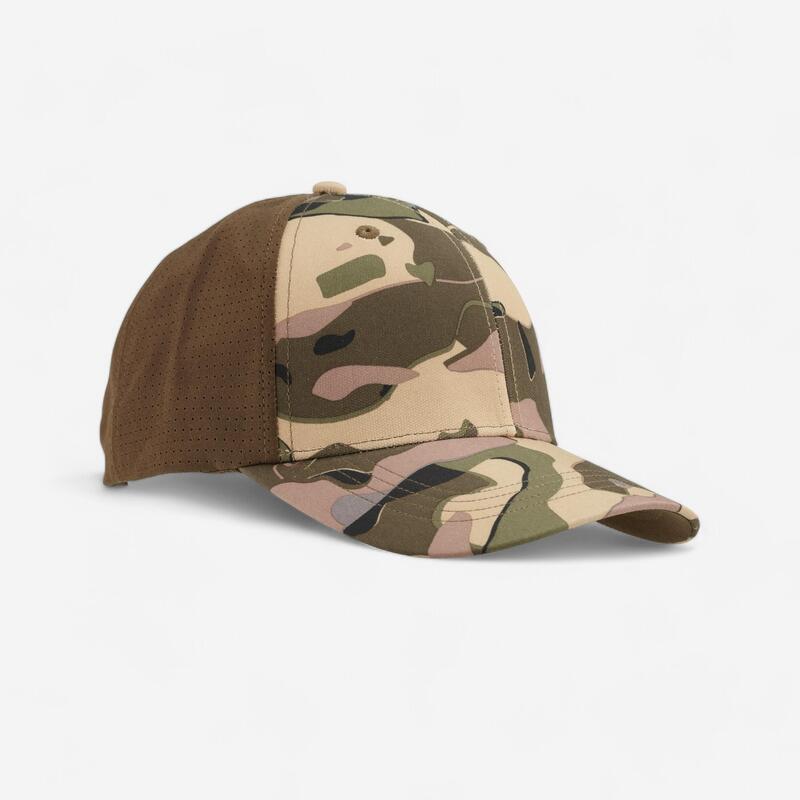 Gorra Caza Solognac 520 Adulto Camuflaje Marrón Liso Ligera Transpirable