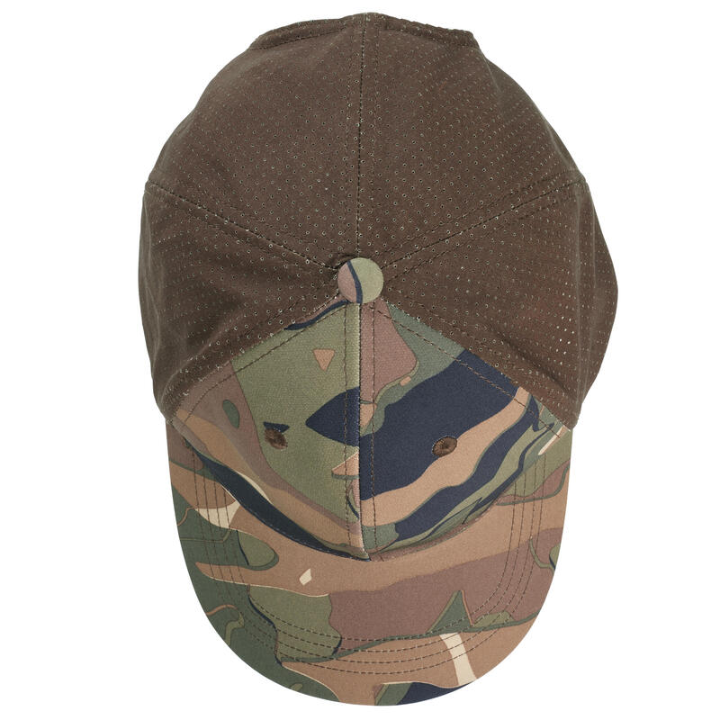 Casquette chasse légère et respirante 520 camo vert/marron & uni