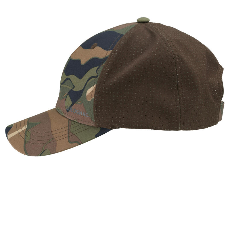 Casquette chasse légère et respirante 520 camo vert/marron & uni