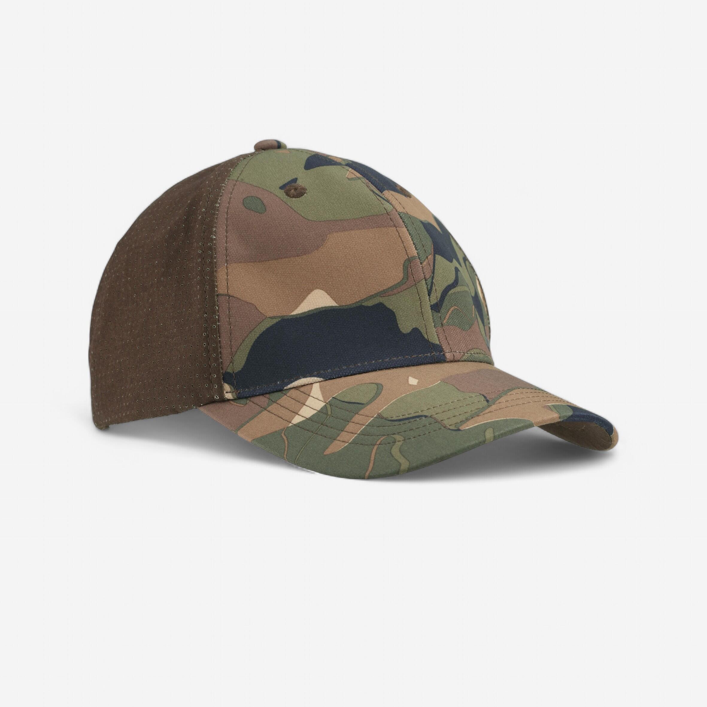 Lightweight and breathable hunting cap 520 camo green/brown & uni