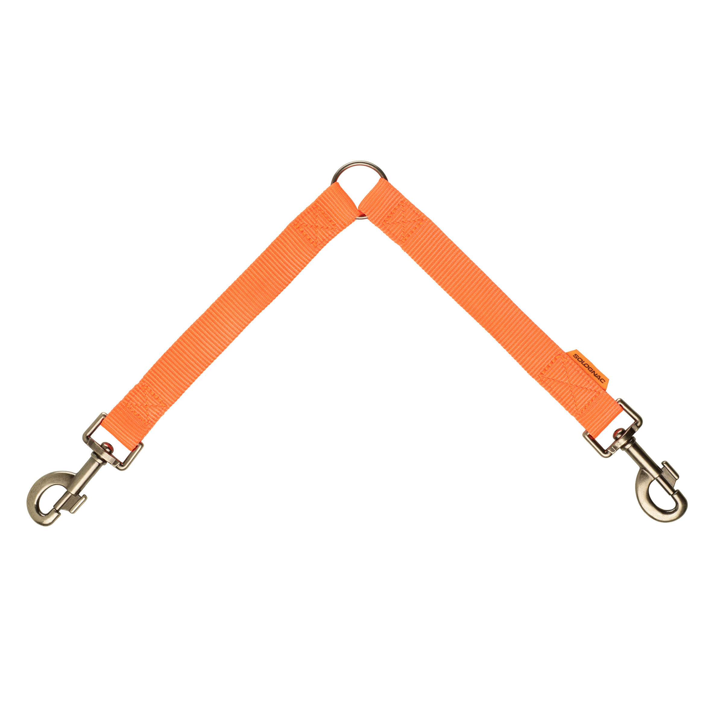 SOLOGNAC LEAD COUPLER FOR 2 DOGS - ORANGE