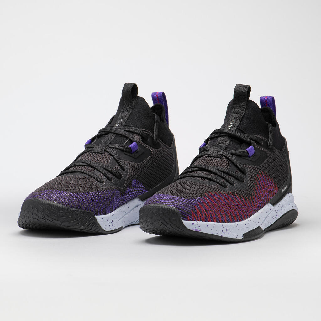 Women's Intermediate Low-Rise Basketball Shoes Fast 500 - Black/Purple