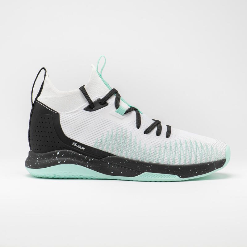 Chaussures de basketball Femme - FAST 500 W blanc menthe