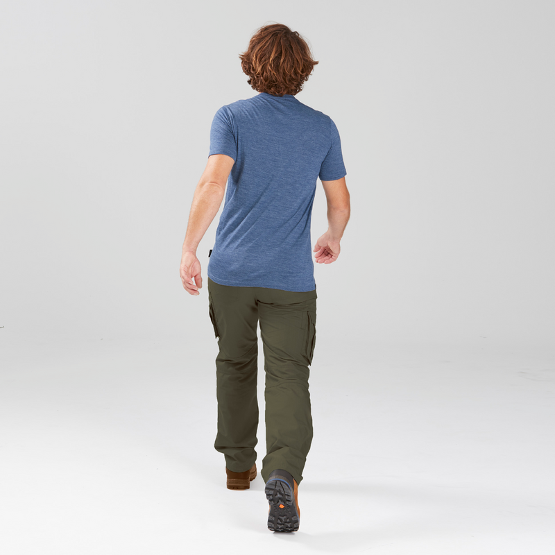 Pantalon cargo de trek voyage TRAVEL 100 kaki Homme pour les clubs et collectivites Decathlon Pro