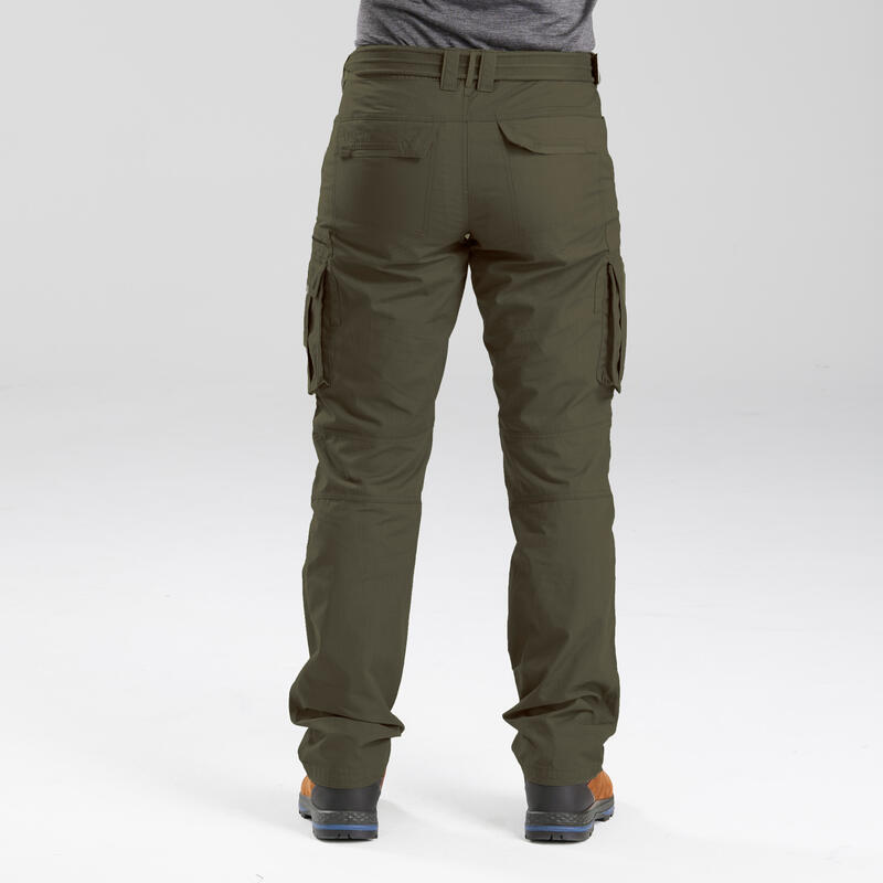 Men's Travel Trekking Cargo Pants TRAVEL 100 Khaki Decathlon