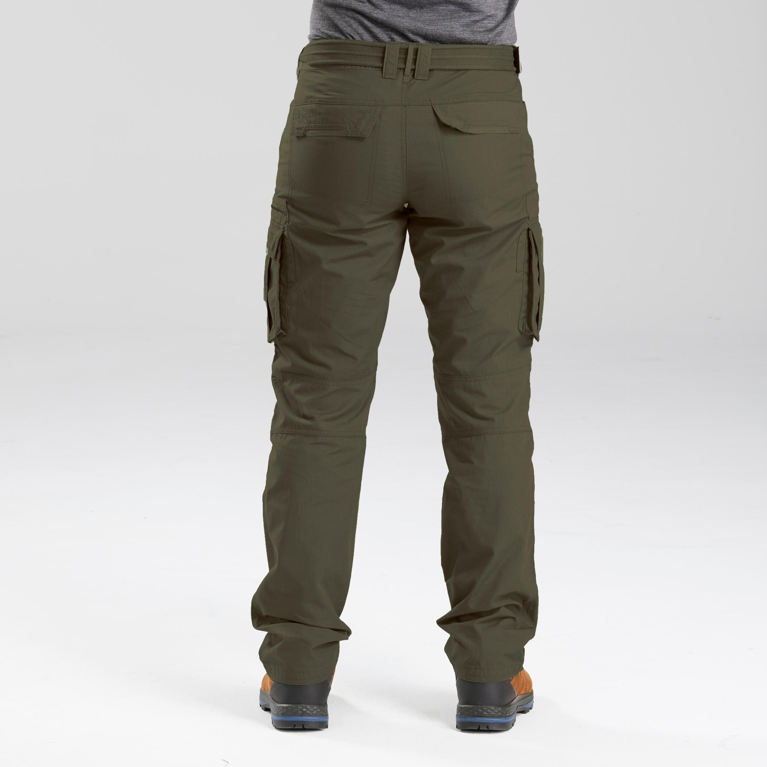 Men's Travel Trekking Cargo Pants TRAVEL 100 - Khaki 3/10