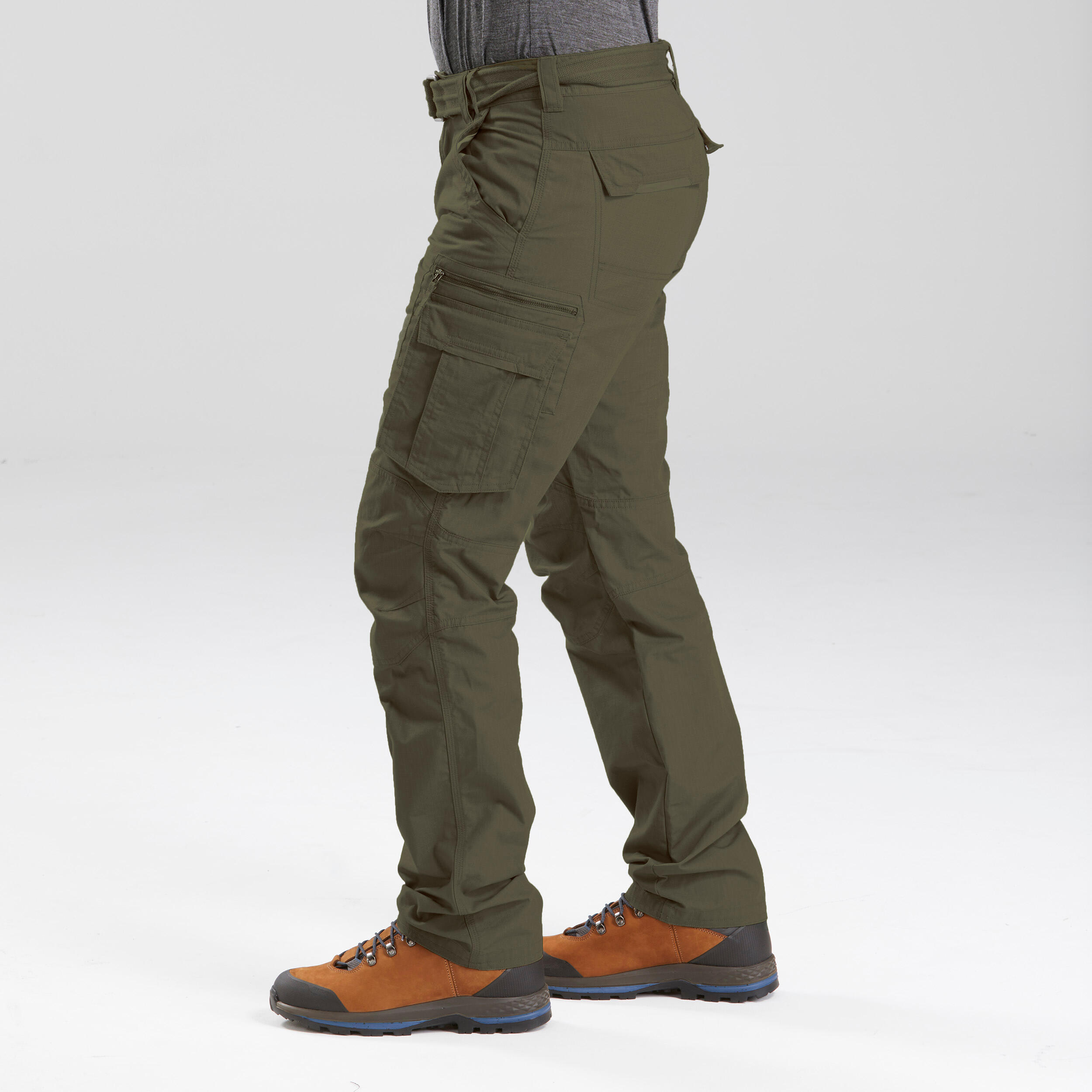 Men's Travel Trekking Cargo Trousers - TRAVEL 100 Grey - Decathlon