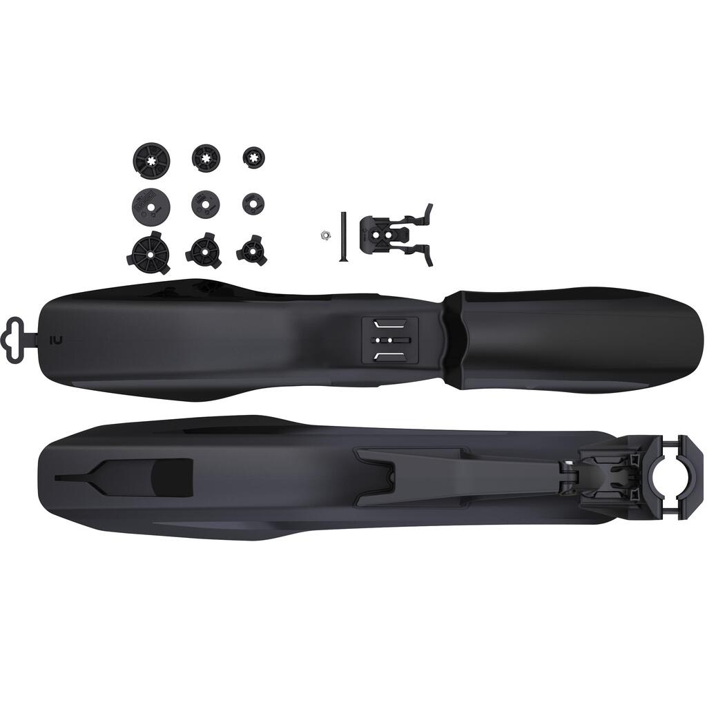 Ensemble kit garde-boue vélo vtt avant-arrière rigide v2 noir 26