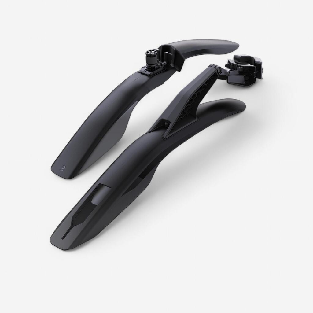 Ensemble kit garde-boue vélo vtt avant-arrière rigide v2 noir 26" - 27,5" - 29"
