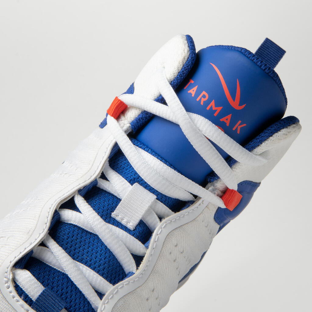 CHAUSSURES DE BASKETBALL ENFANT CONFIRME - SS500H BLANC BLEU ROUGE