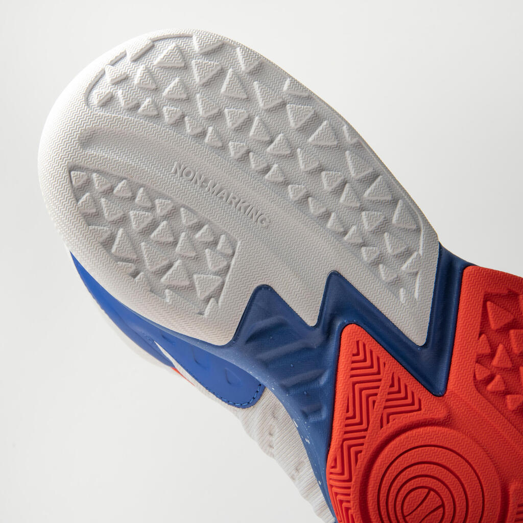 CHAUSSURES DE BASKETBALL ENFANT CONFIRME - SS500H BLANC BLEU ROUGE