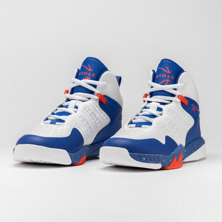 CHAUSSURES DE BASKETBALL ENFANT CONFIRME - SS500H BLANC BLEU ROUGE