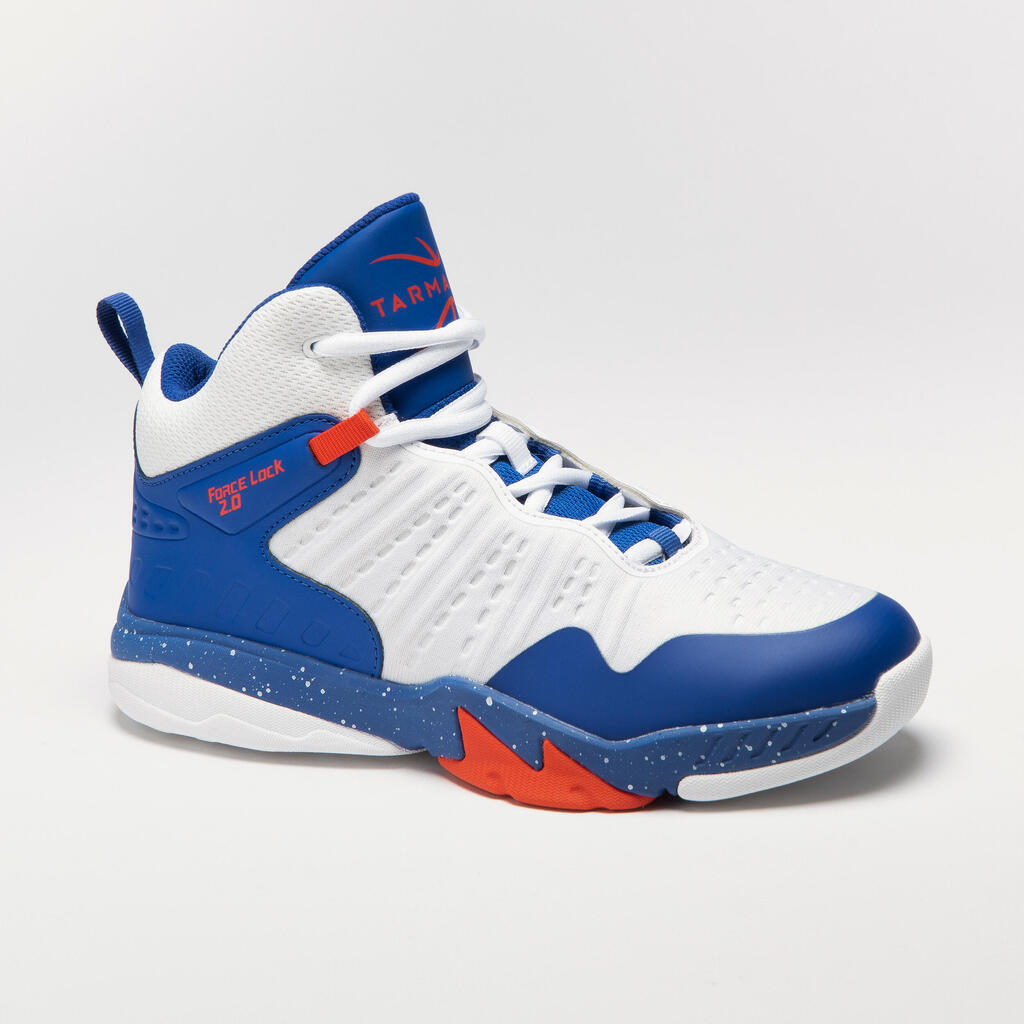 CHAUSSURES DE BASKETBALL ENFANT CONFIRME - SS500H BLANC BLEU ROUGE