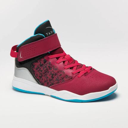 Zapatillas de baloncesto de caña alta niño iniciación - SE100 blanco y azul