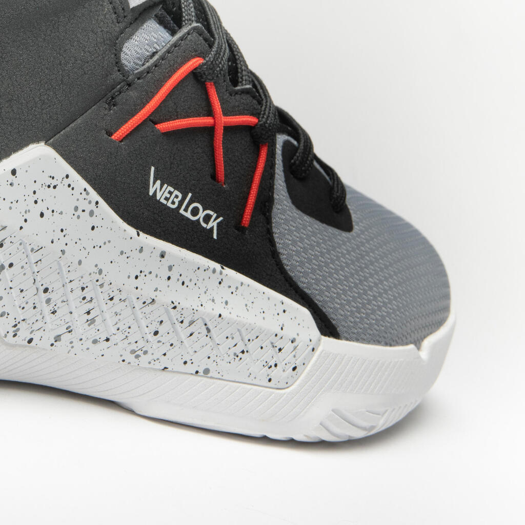 CHAUSSURES DE BASKETBALL HOMME/FEMME DEBUTANT - PROTECT 120 GRIS NOIR