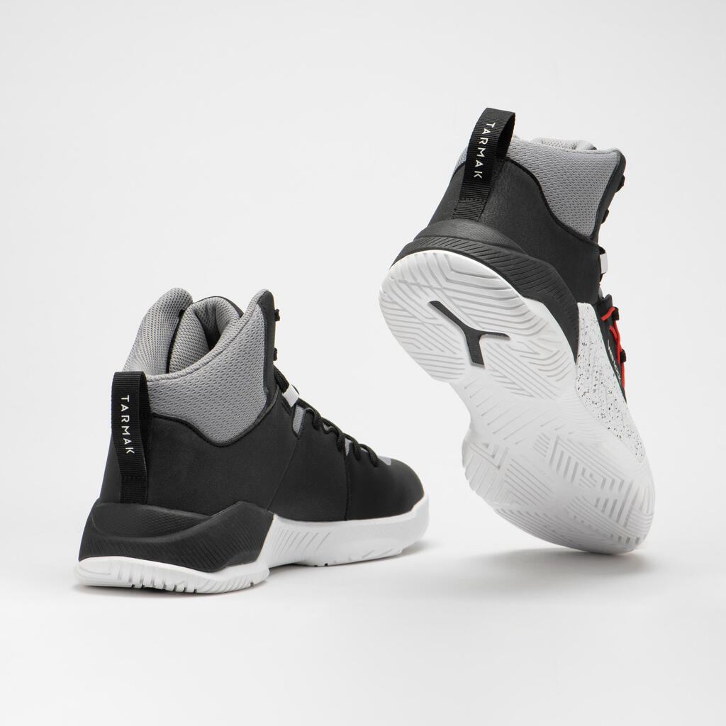 CHAUSSURES DE BASKETBALL HOMME/FEMME DEBUTANT - PROTECT 120 GRIS NOIR