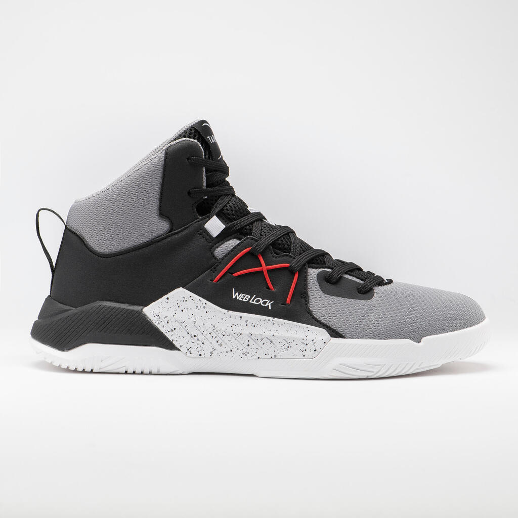 CHAUSSURES DE BASKETBALL HOMME/FEMME DEBUTANT - PROTECT 120 GRIS NOIR