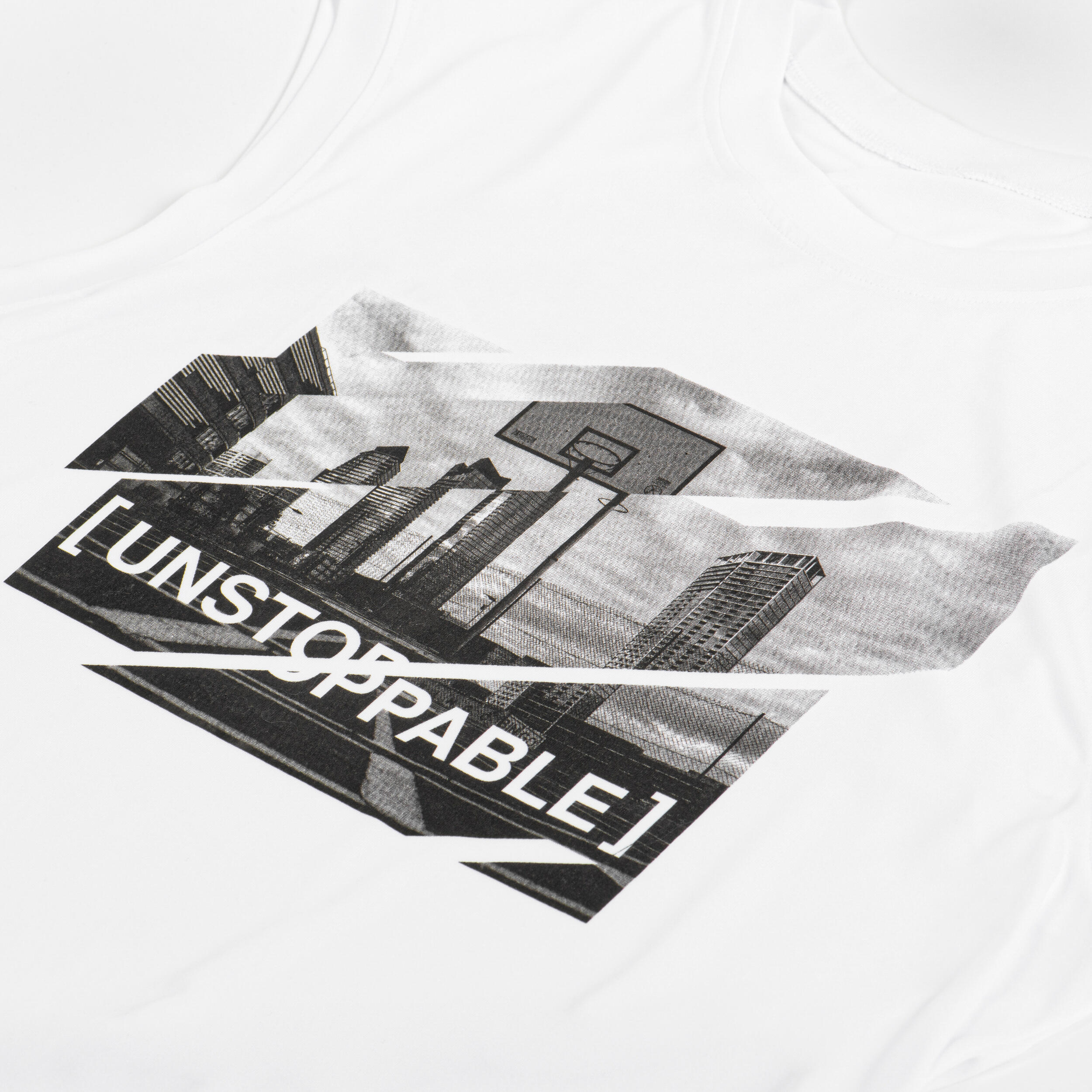 Men's/Women's Sleeveless Basketball Jersey TS500 - White 2/6