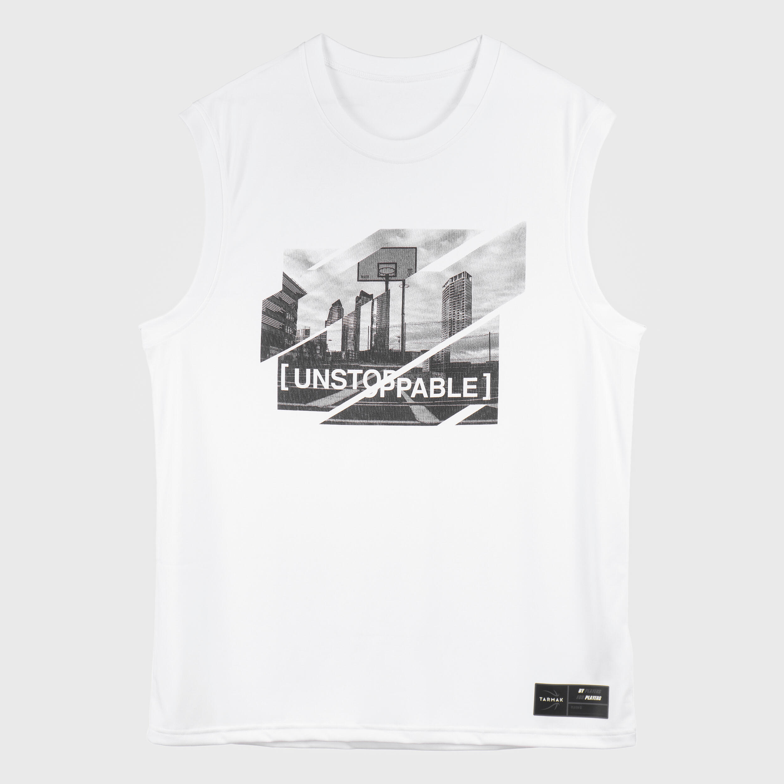 Men's/Women's Sleeveless Basketball Jersey TS500 - White 3/6