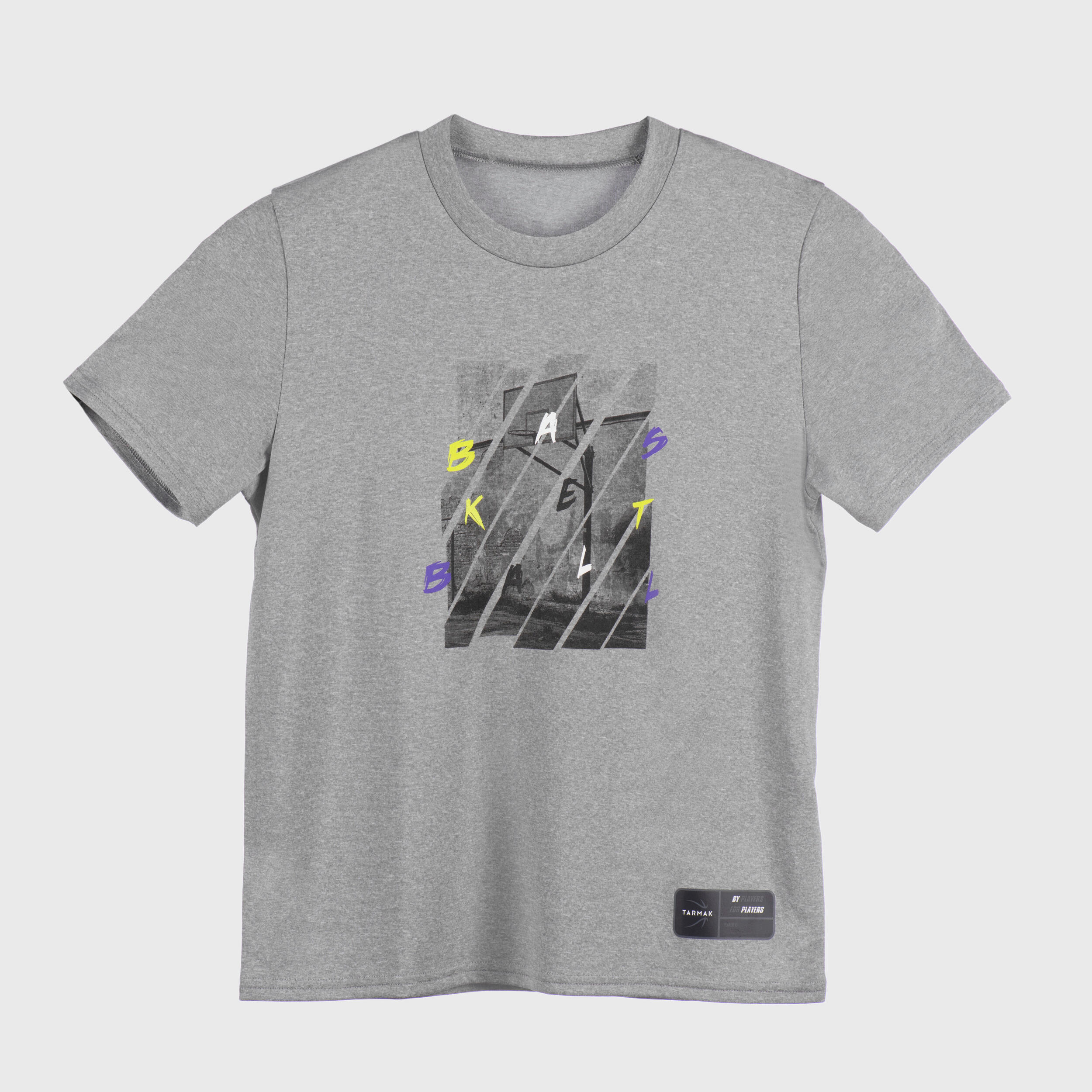 Kids' Basketball T-Shirt / Jersey TS500 Fast - Light Grey 4/7