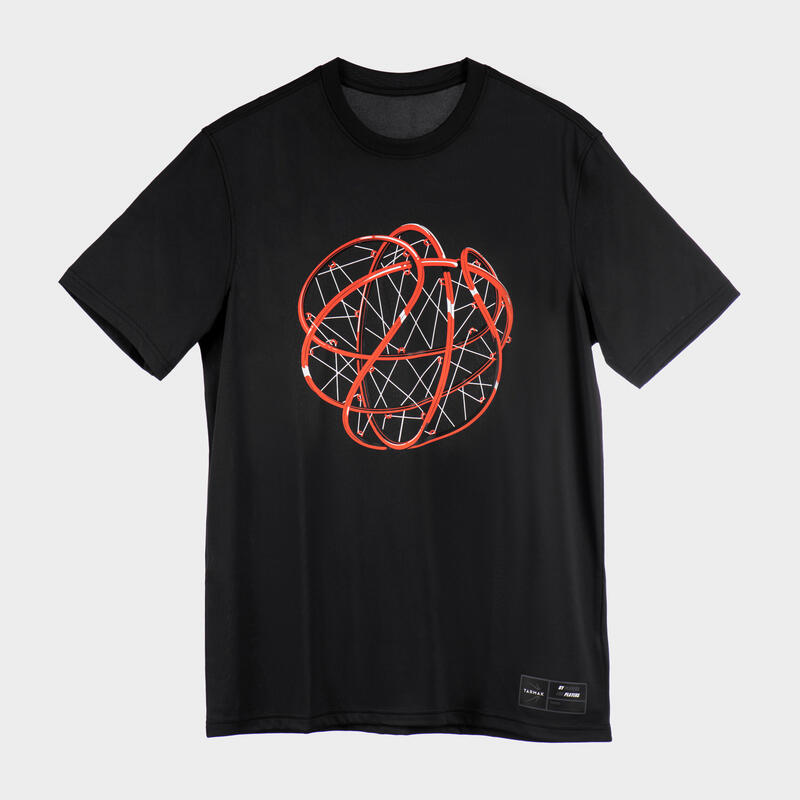 Basketbal T-shirt voor heren/dames TS500 Fast zwart