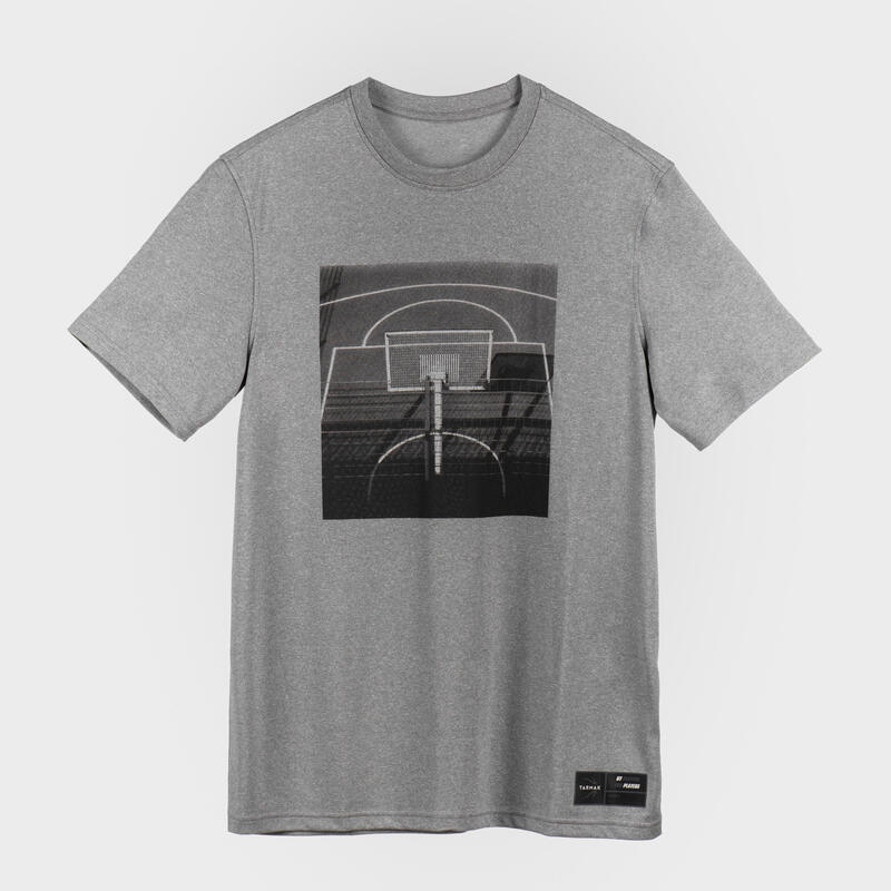 Basketbal T-shirt voor heren/dames TS500 Fast grijs