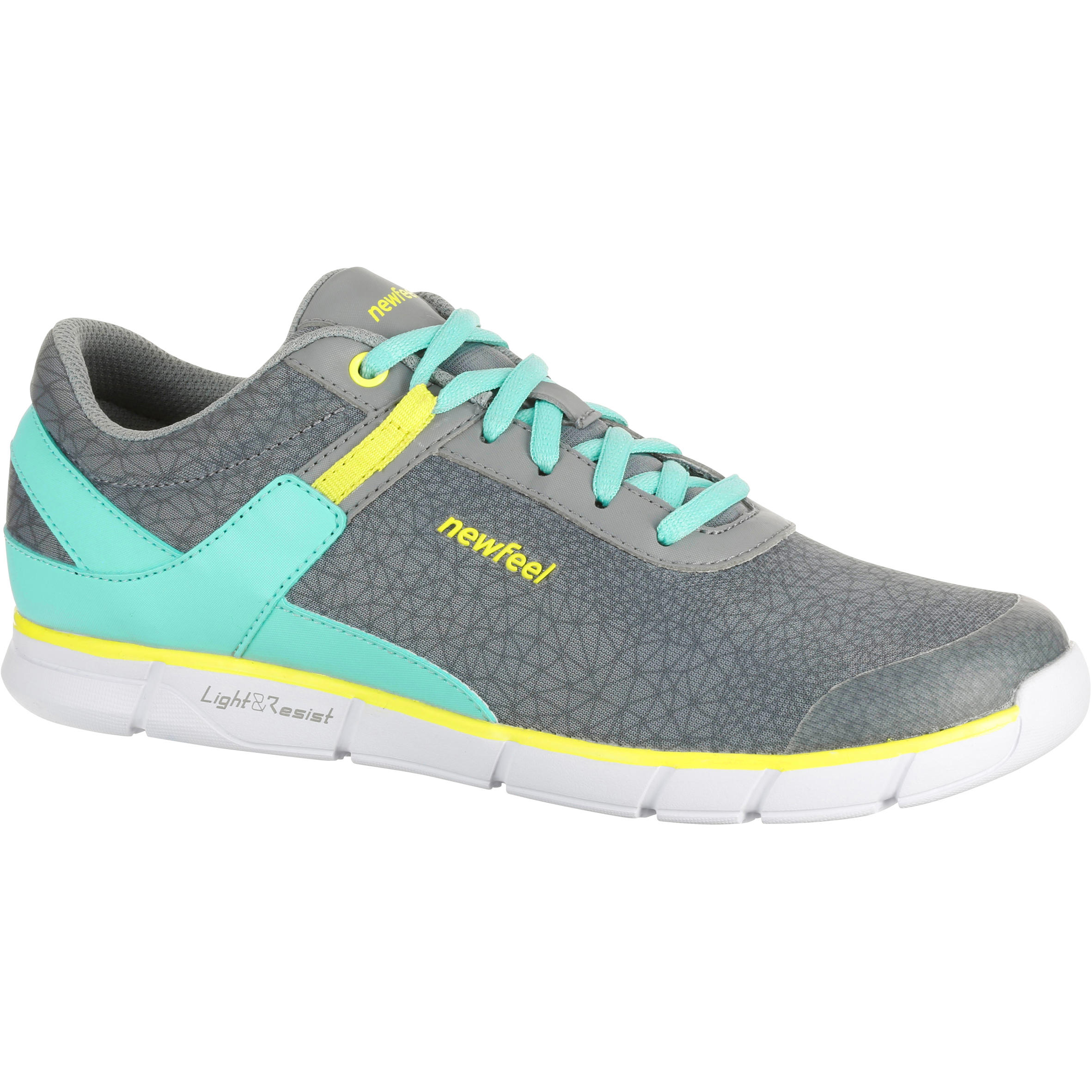 NEWFEEL Soft 540 Women's Fitness Walking Shoes - Grey/Yellow/Blue