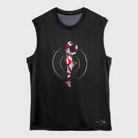 Men's/Women's Sleeveless Basketball Jersey TS500 - Black