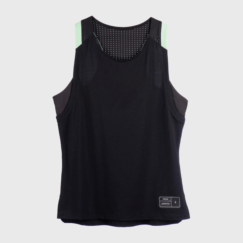 Damen Basketballtrikot ärmellos T500 schwarz