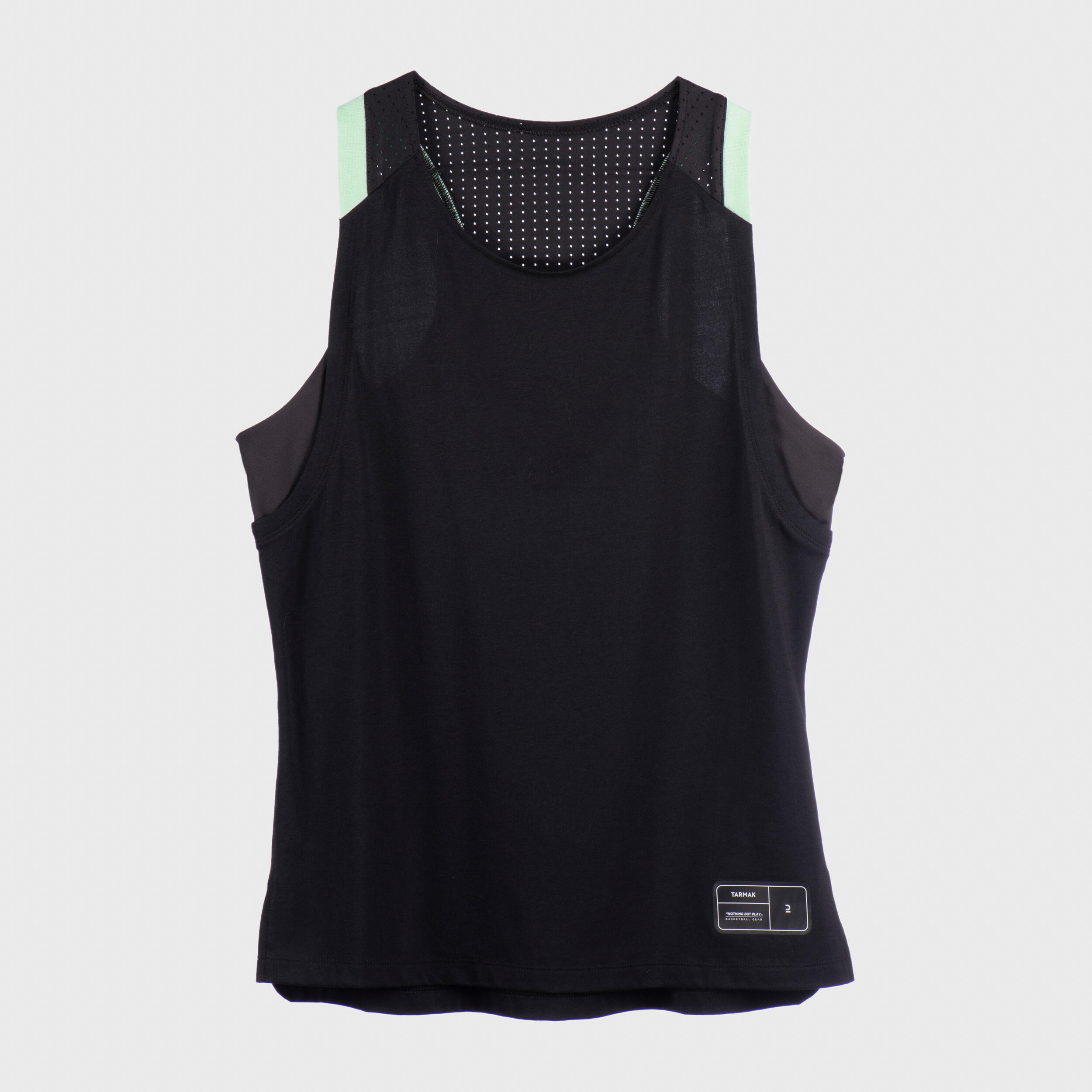 WOMEN'S SLEEVELESS BASKETBALL JERSEY T500 BLACK