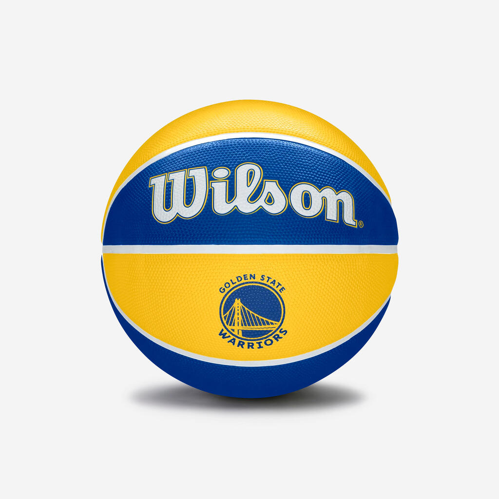 Basketbalová lopta NBA veľkosť 7 - Wilson Team Tribute Warriors modro-žltá