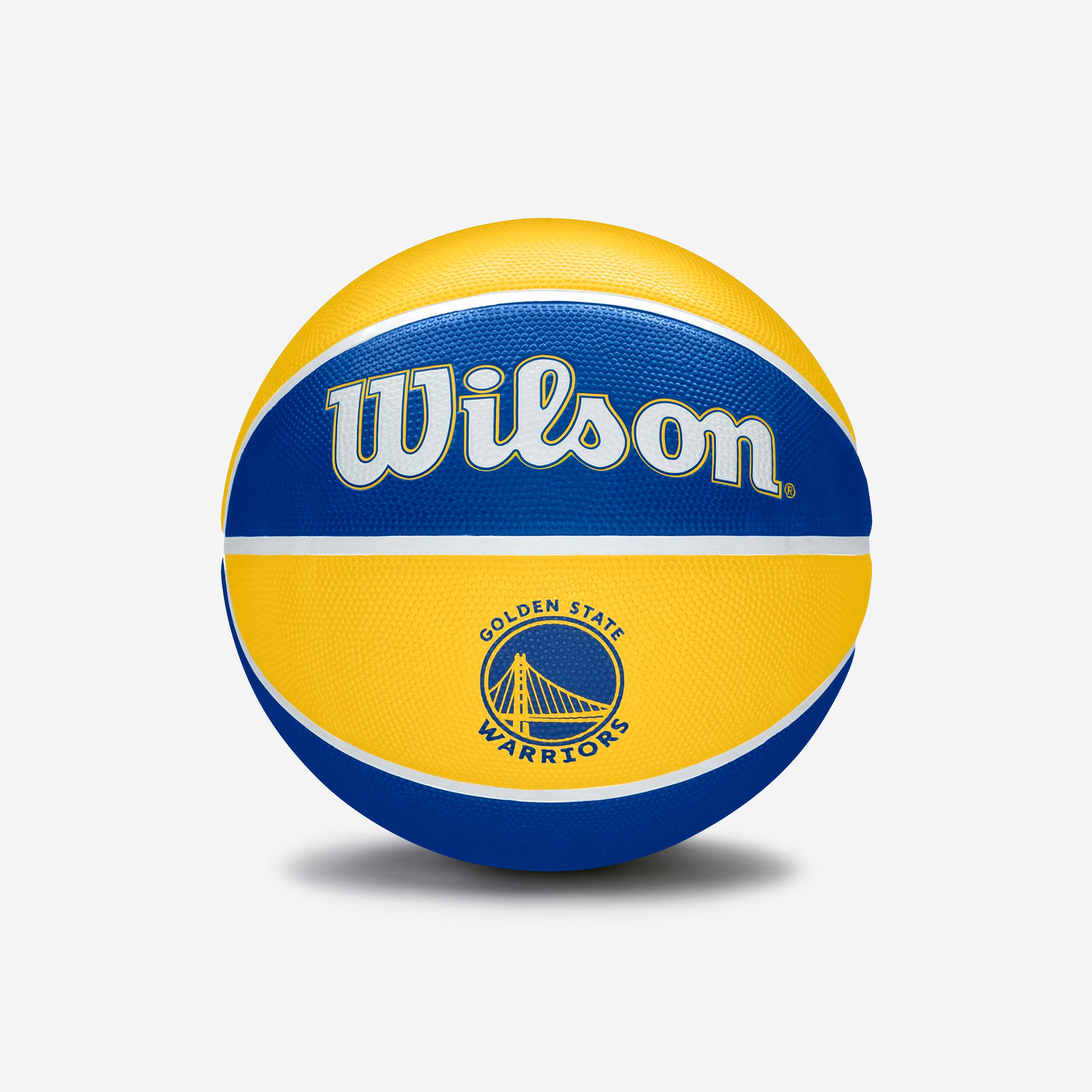 WILSON Ballon De Basketball Nba Taille 7 - Wilson Team Tribute Warriors Bleu Jaune