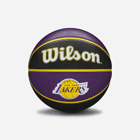 Μπάλα μπάσκετ αφιέρωμα σε ομάδες NBA, μέγεθος 7, Lakers - Μωβ/Μαύρο