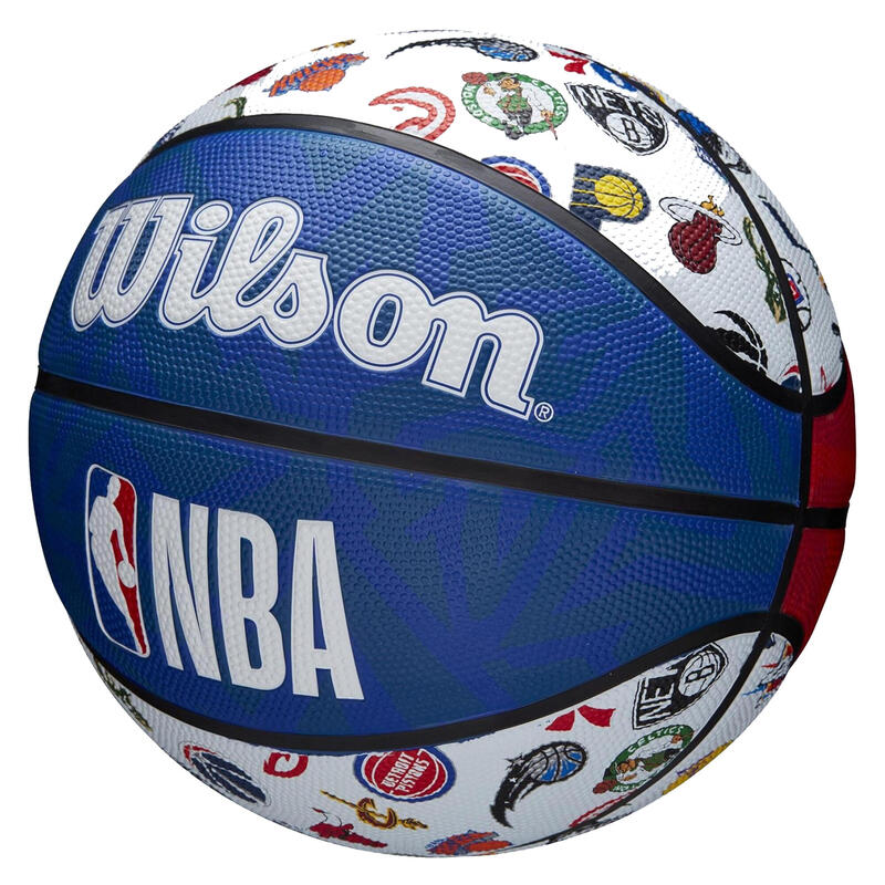 Ballon de basketball NBA taille 7 - Wilson Team Tribute S7 Bleu Blanc