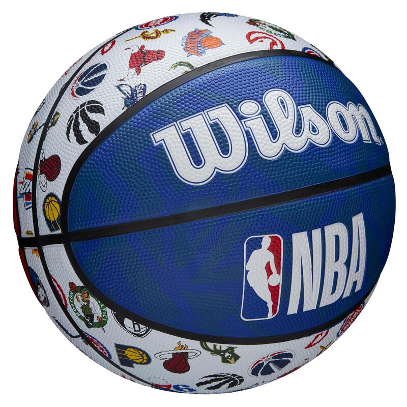 Basketbalový míč NBA Wilson Team Tribute S7 velikost 7 modro-bílý 