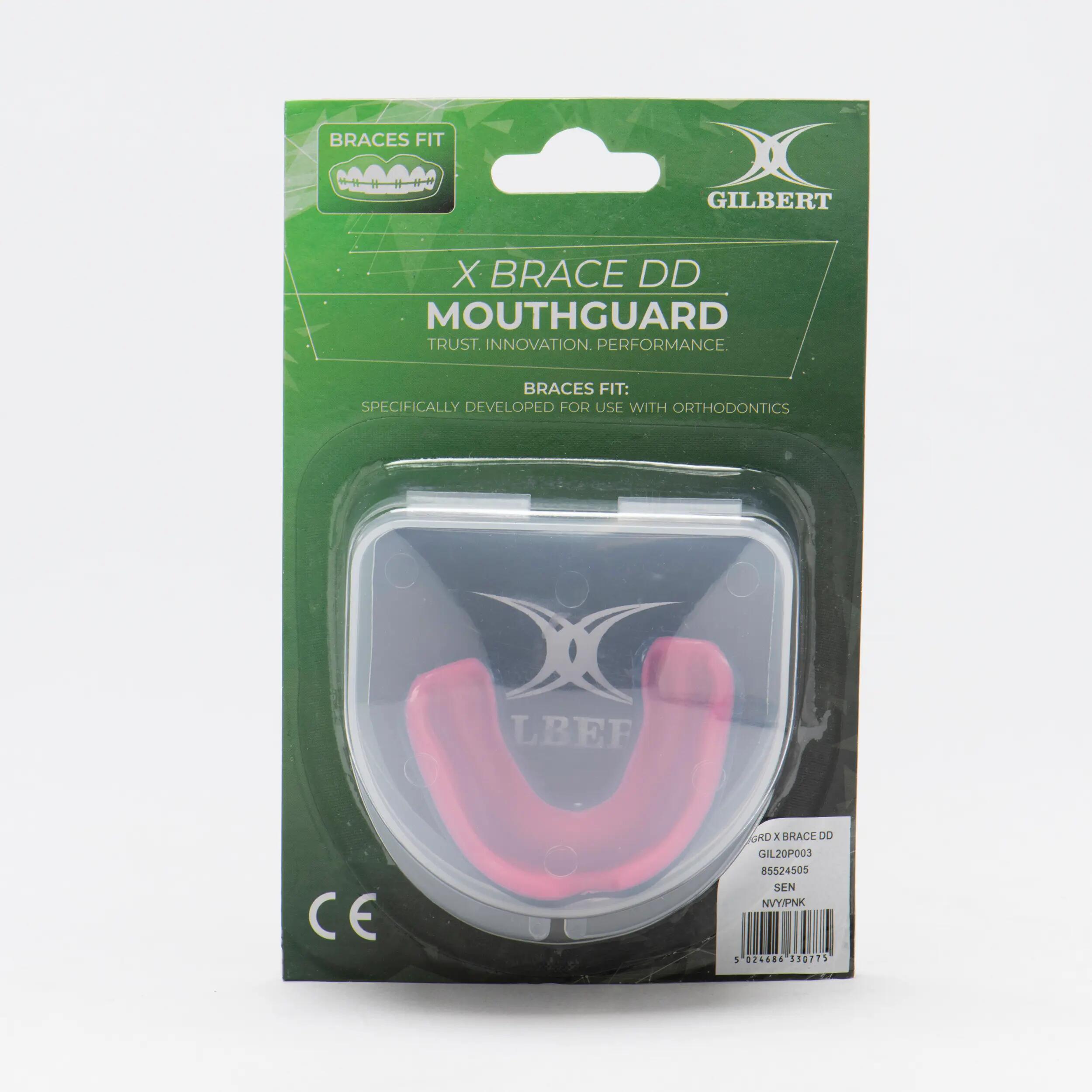 Rugby Mouthguard for Braces Orthodonthie X Brace Dual - Pink 8/8
