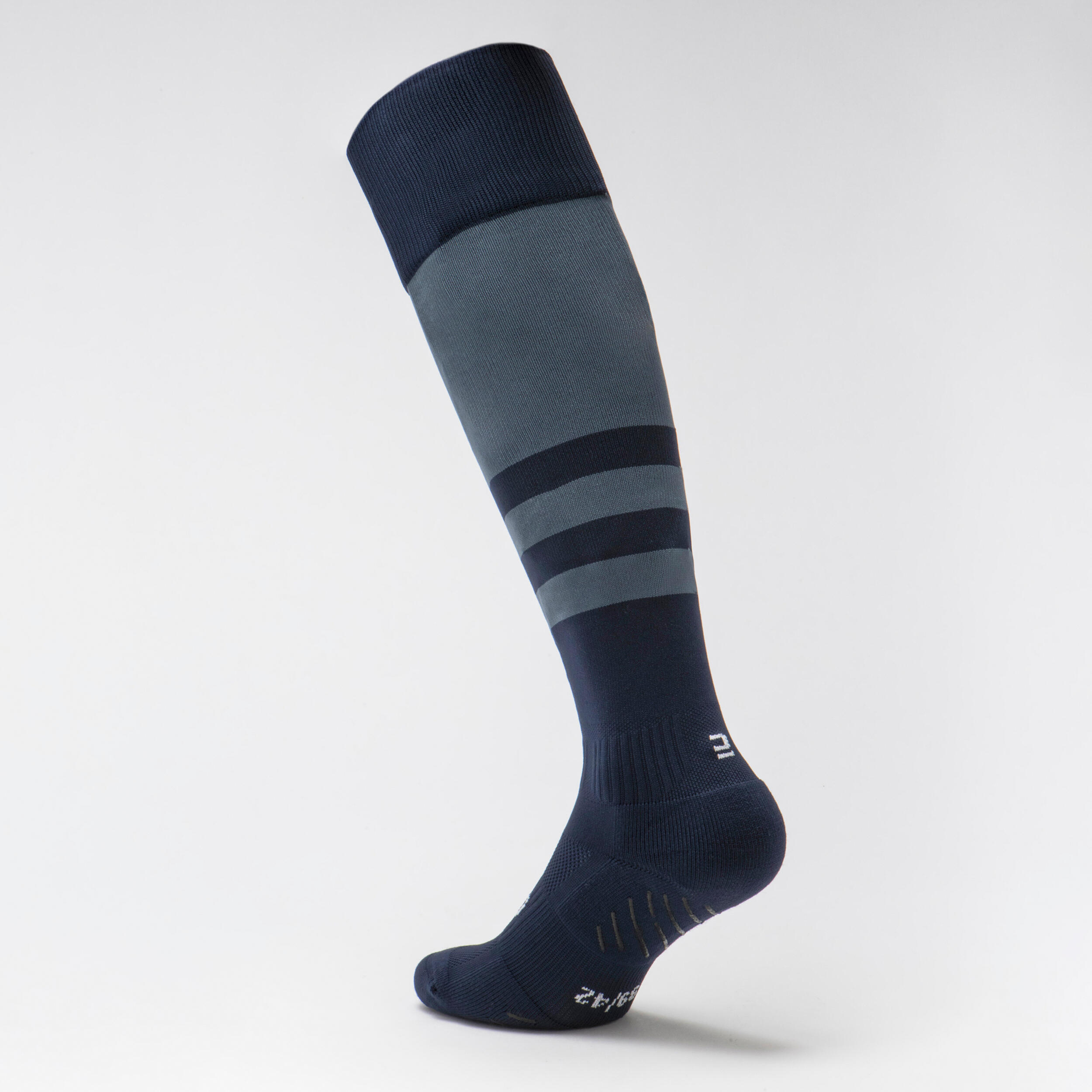 Adult High Rugby Socks R500 - Blue/Navy 2/7