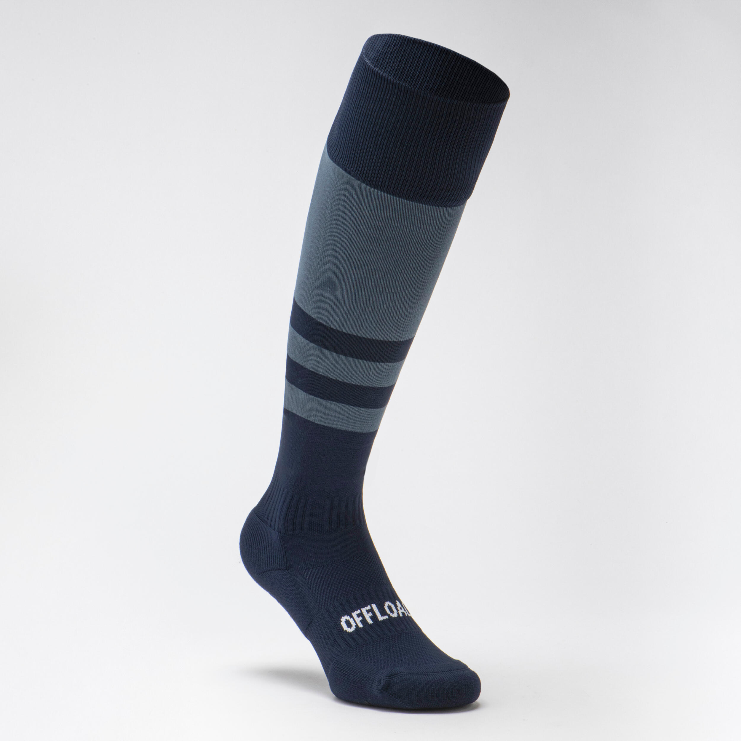 Adult High Rugby Socks R500 - Blue/Navy 1/7