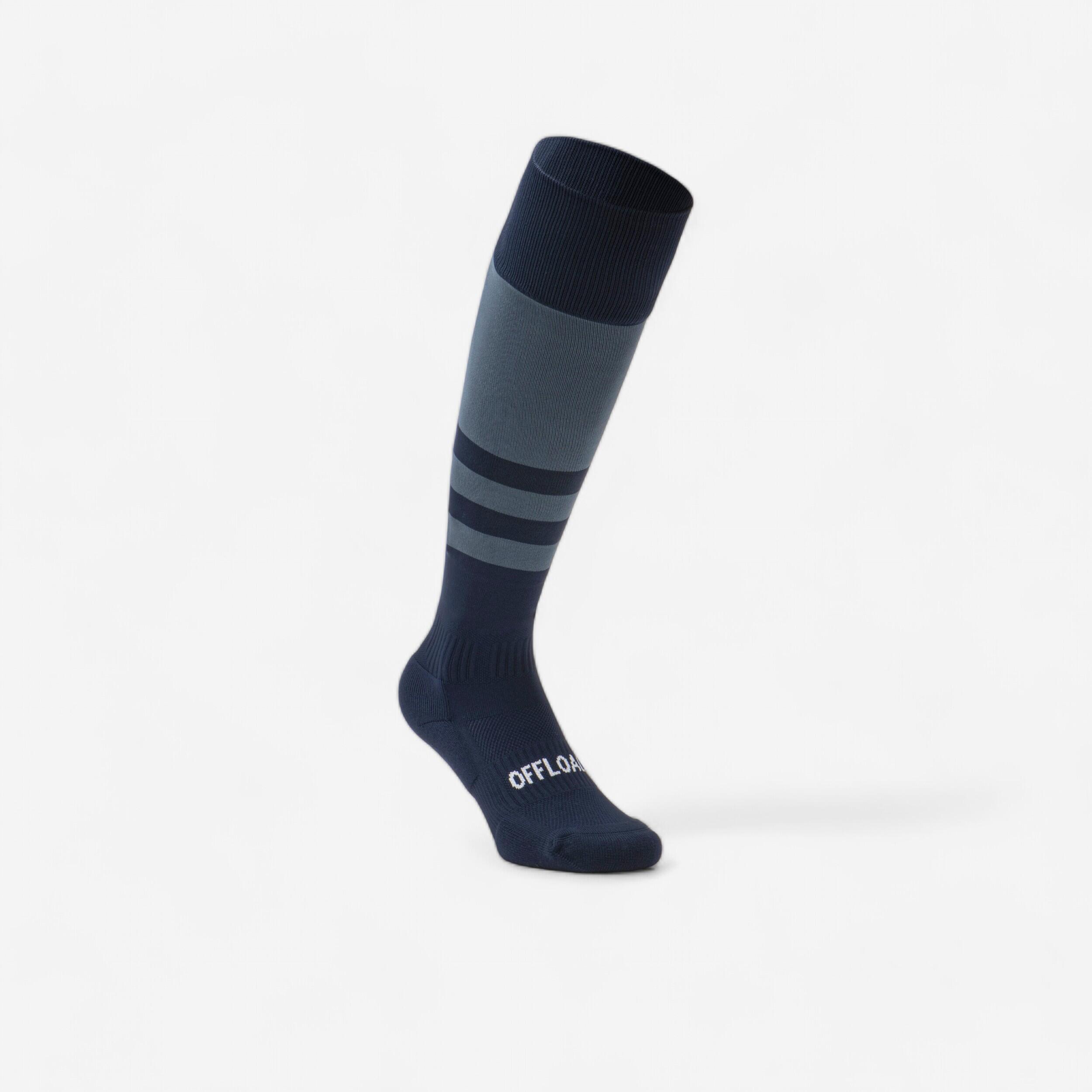 High rugby socks for adults - R500 navy blue