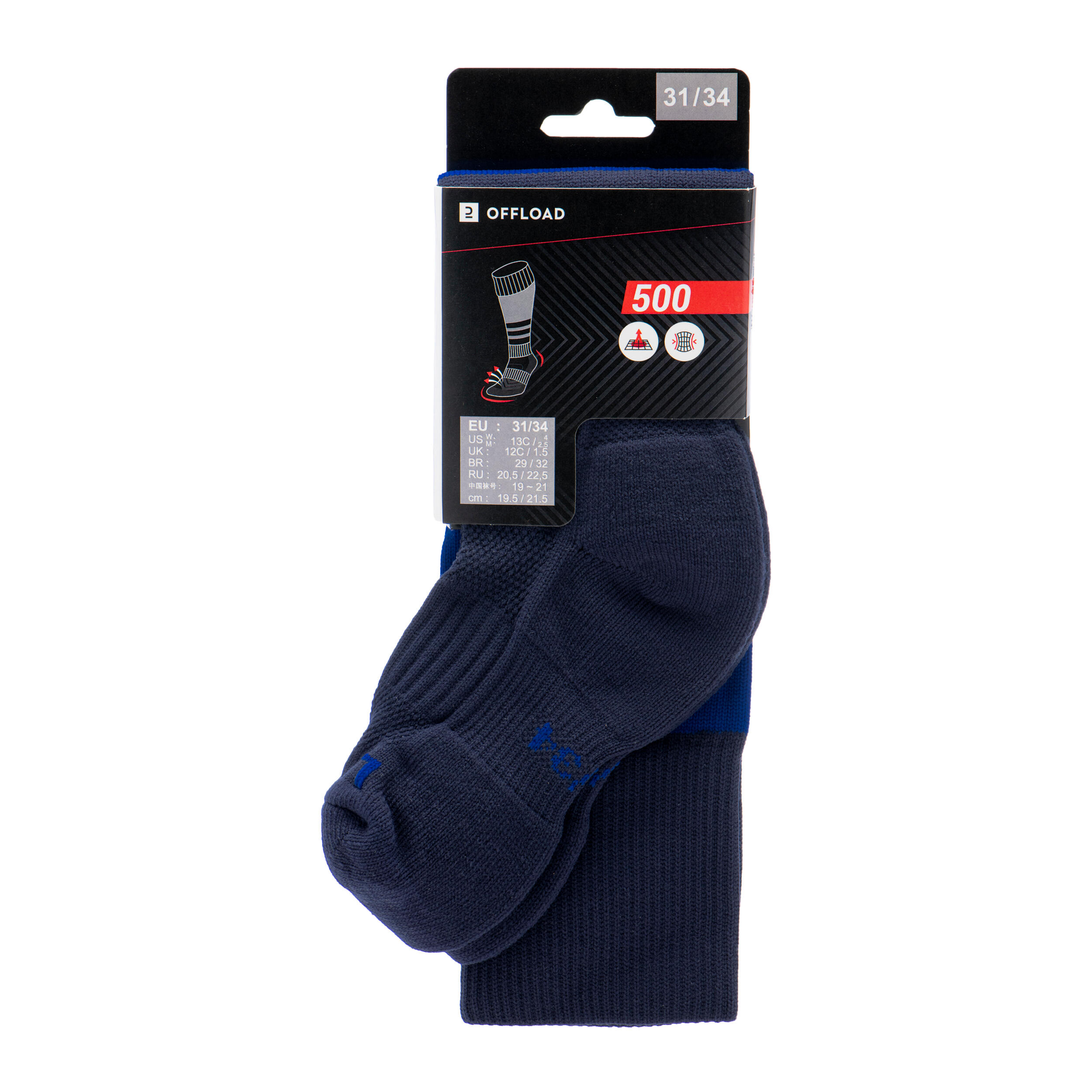 Kids' Knee-Length Rugby Socks R500 - Blue 6/6