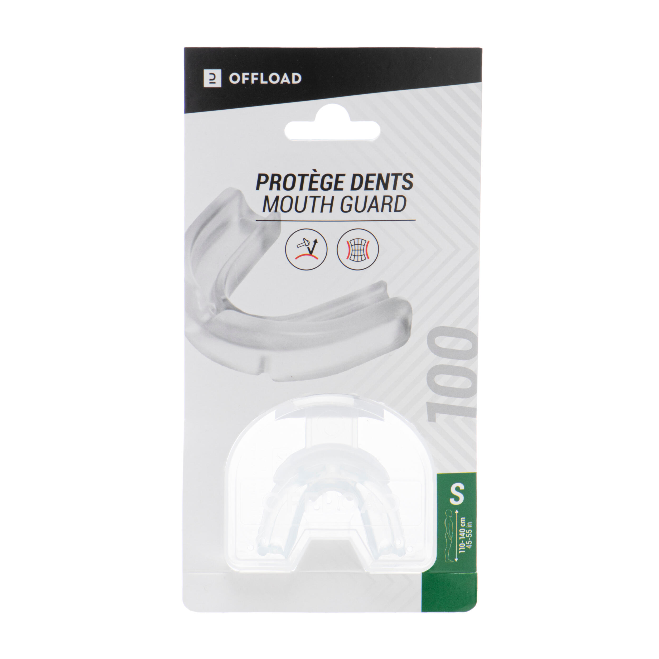 Kids' Size S Transparent Rugby Mouthguard R100 7/8