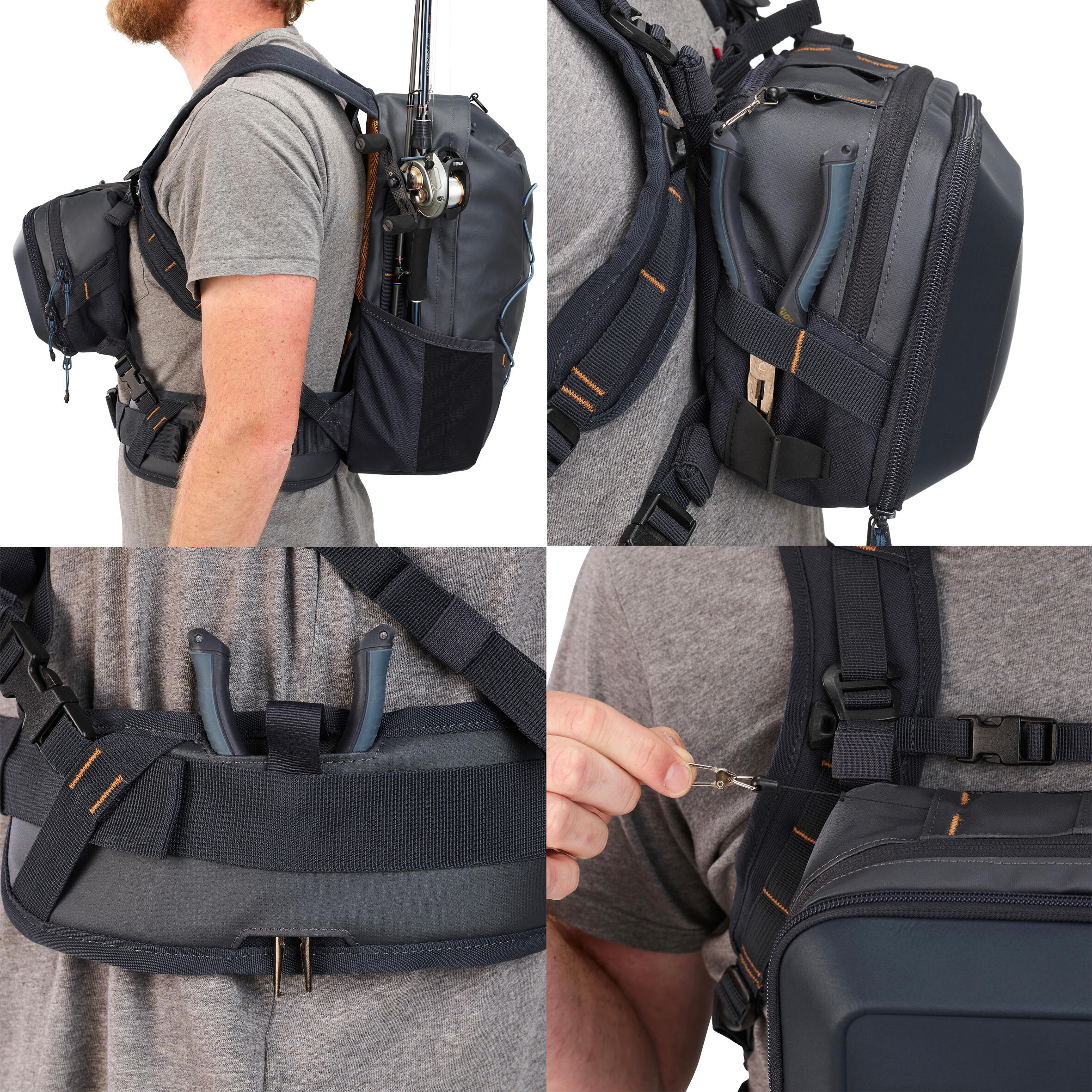 Fishing backpack Chest pack 500 15 L 5 L