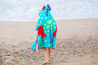 Baby Cotton Changing Poncho - Dragon Blue-Green