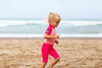 Baby / Kids' Swimming Short Sleeve UV-Protection Suit - Pink Print