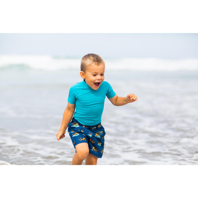 Șort înot Imprimeu Albastru Bebe/Copii 