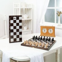Шахматы обиходные деревянные с малой венге доской