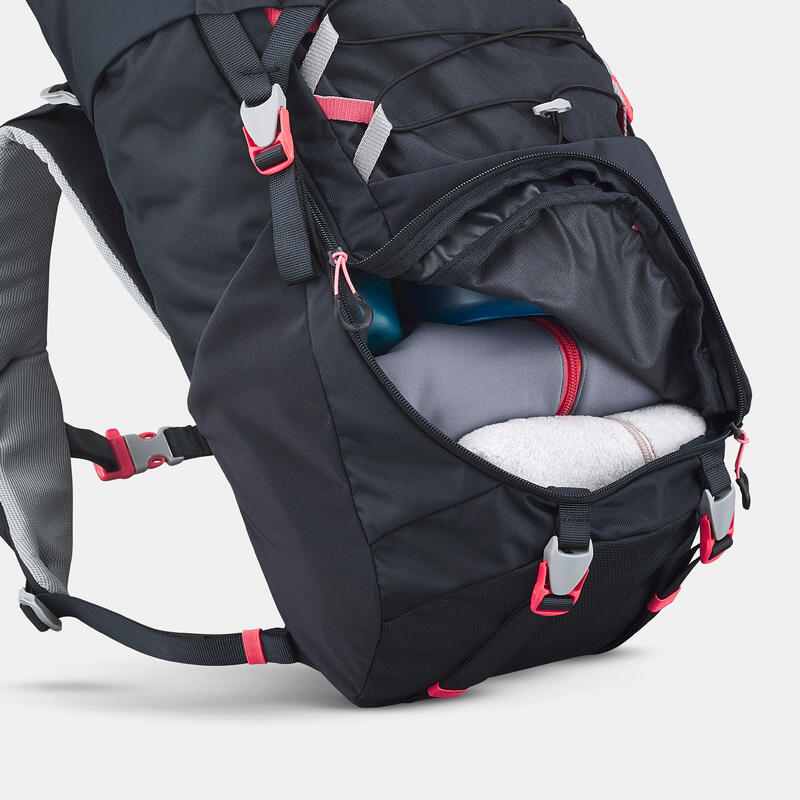 Sac à dos de randonnée enfant 7-15 ans 28L, MH500 noir